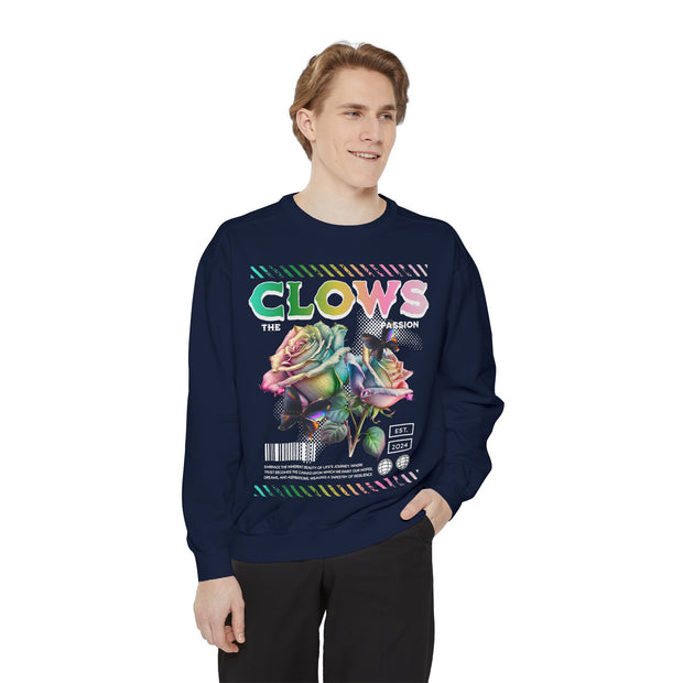 CLOWS THE BEAUTY OF LIFE Garment-Dyed Sweatshirt